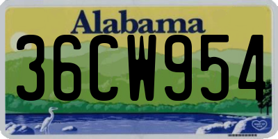 AL license plate 36CW954