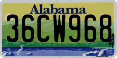 AL license plate 36CW968