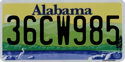 AL license plate 36CW985
