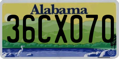 AL license plate 36CX070