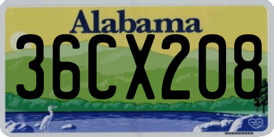 AL license plate 36CX208