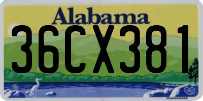 AL license plate 36CX381