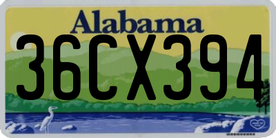 AL license plate 36CX394