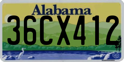 AL license plate 36CX412