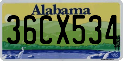 AL license plate 36CX534