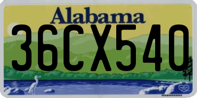 AL license plate 36CX540