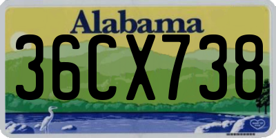 AL license plate 36CX738