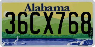 AL license plate 36CX768