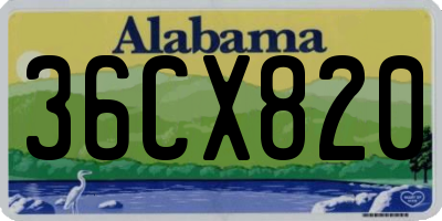 AL license plate 36CX820