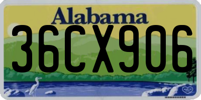 AL license plate 36CX906