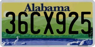 AL license plate 36CX925