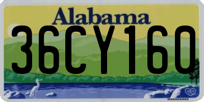 AL license plate 36CY160