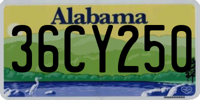 AL license plate 36CY250