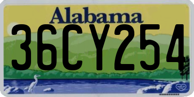 AL license plate 36CY254