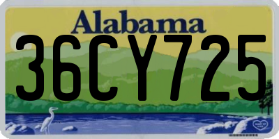 AL license plate 36CY725
