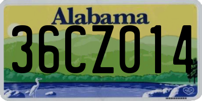 AL license plate 36CZ014