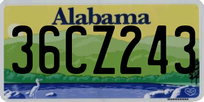 AL license plate 36CZ243
