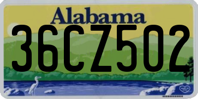 AL license plate 36CZ502