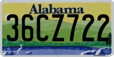 AL license plate 36CZ722