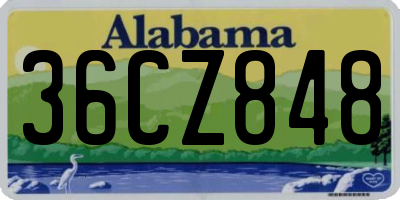 AL license plate 36CZ848