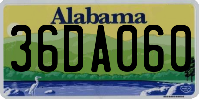AL license plate 36DA060