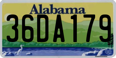 AL license plate 36DA179