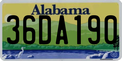 AL license plate 36DA190