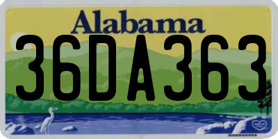 AL license plate 36DA363
