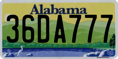 AL license plate 36DA777