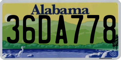 AL license plate 36DA778