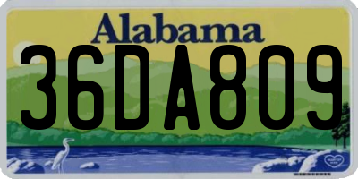 AL license plate 36DA809