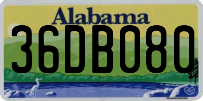 AL license plate 36DB080