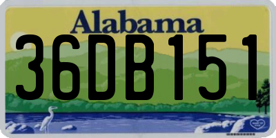 AL license plate 36DB151