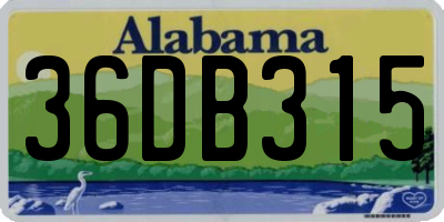 AL license plate 36DB315