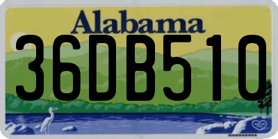 AL license plate 36DB510