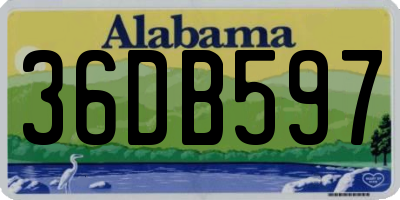 AL license plate 36DB597