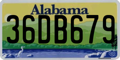 AL license plate 36DB679
