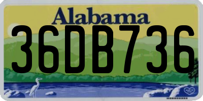 AL license plate 36DB736