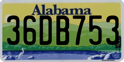 AL license plate 36DB753