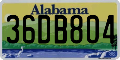 AL license plate 36DB804