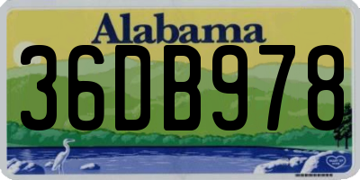 AL license plate 36DB978