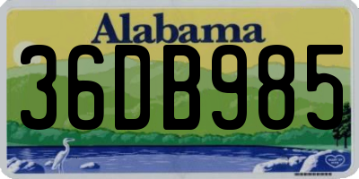 AL license plate 36DB985