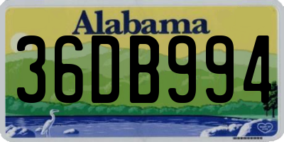 AL license plate 36DB994
