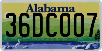 AL license plate 36DC007