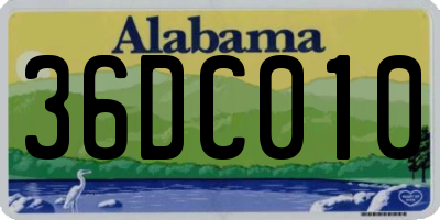 AL license plate 36DC010