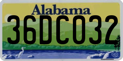AL license plate 36DC032