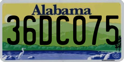 AL license plate 36DC075