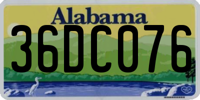 AL license plate 36DC076