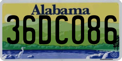 AL license plate 36DC086