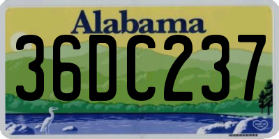 AL license plate 36DC237